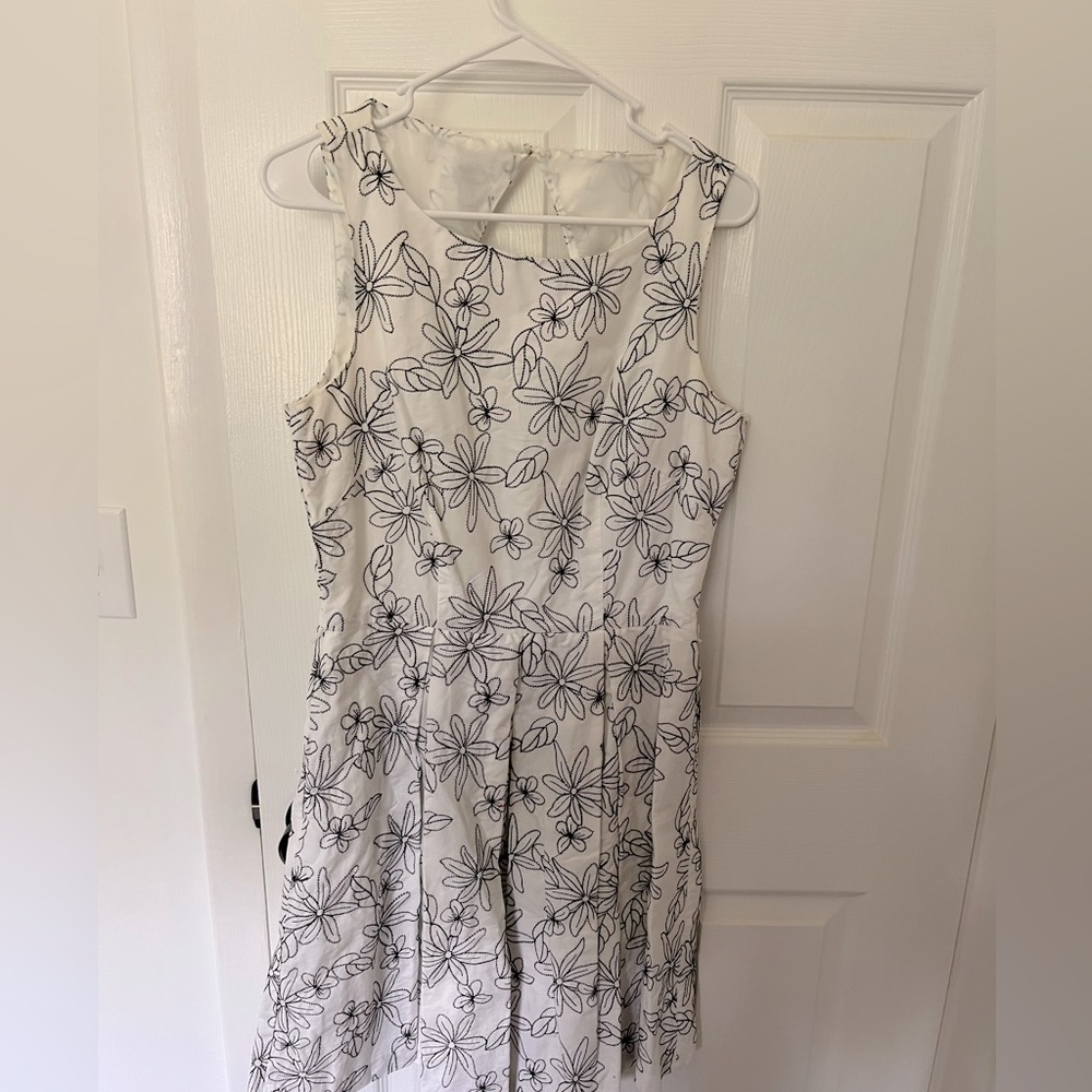 Black and white floral sun dress